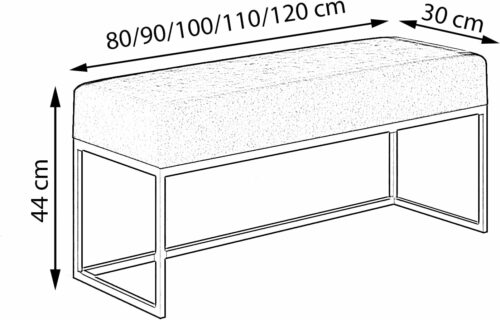71HLrVk+BWL._AC_SL1500_ Moder Moderne gepolsterte Sitzbank mit stabilem Metallgestell – ideal für Flur, Schlafzimmer, Wohnzimmer oder Ankleidezimmer. 80 cm