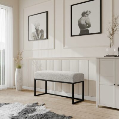 81mPQRUZ5EL._AC_SL1500_ Moder Moderne gepolsterte Sitzbank mit stabilem Metallgestell – ideal für Flur, Schlafzimmer, Wohnzimmer oder Ankleidezimmer. 80 cm