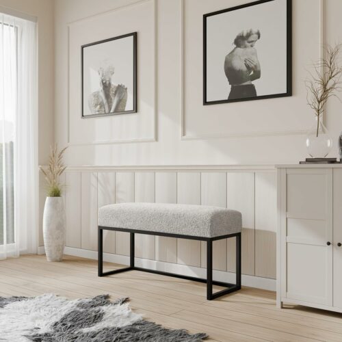 81mPQRUZ5EL._AC_SL1500_ Moder Moderne gepolsterte Sitzbank mit stabilem Metallgestell – ideal für Flur, Schlafzimmer, Wohnzimmer oder Ankleidezimmer. 80 cm