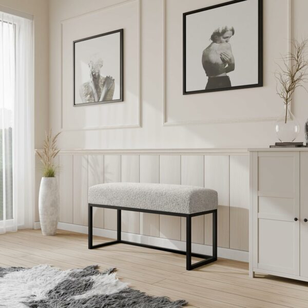 81mPQRUZ5EL._AC_SL1500_ Moder Moderne gepolsterte Sitzbank mit stabilem Metallgestell – ideal für Flur, Schlafzimmer, Wohnzimmer oder Ankleidezimmer. 80 cm