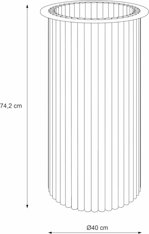 Design Tischgestell Loop aus Metall – Runde Säule in Röhrenoptik Ø 25 mm – Pulverbeschichtet Cashmere