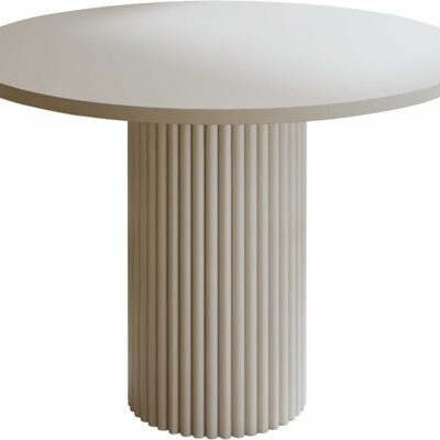 Design Tischgestell Loop aus Metall – Runde Säule in Röhrenoptik Ø 25 mm – Pulverbeschichtet Cashmere