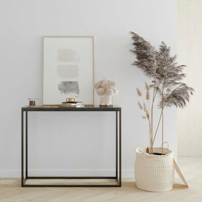 Konsolentisch Beistelltisch Moderner Sofatisch Flurtisch Kleiner Ausstellungstisch Moderner Beistelltisch Tisch für den Flur Tisch Wohnzimmer 100 cm x 80 cm x 25 cm SCHWARZ/SCHWARZ